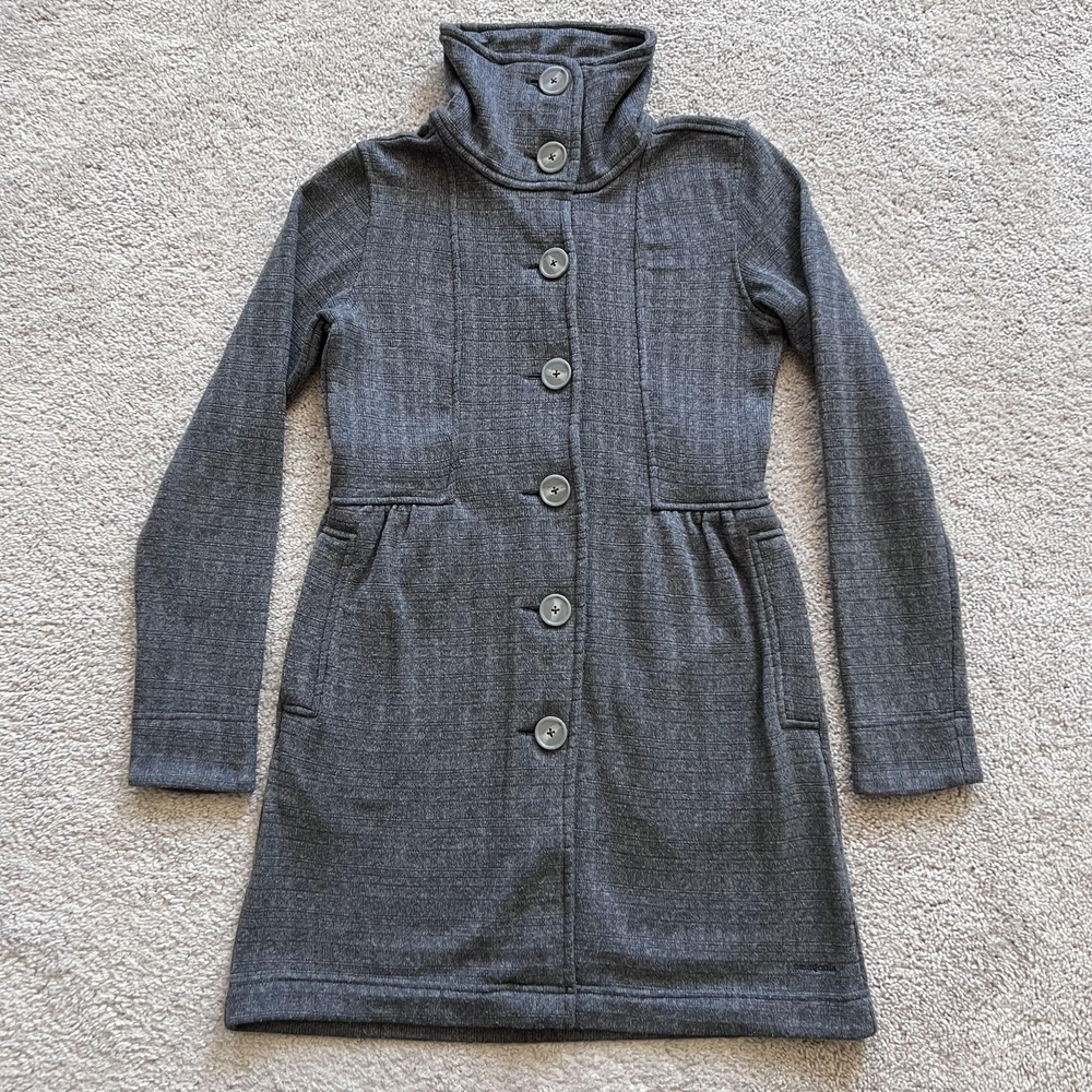 Patagonia Better Sweater Fleece Coat Womens XS Gray Button Front High Neck